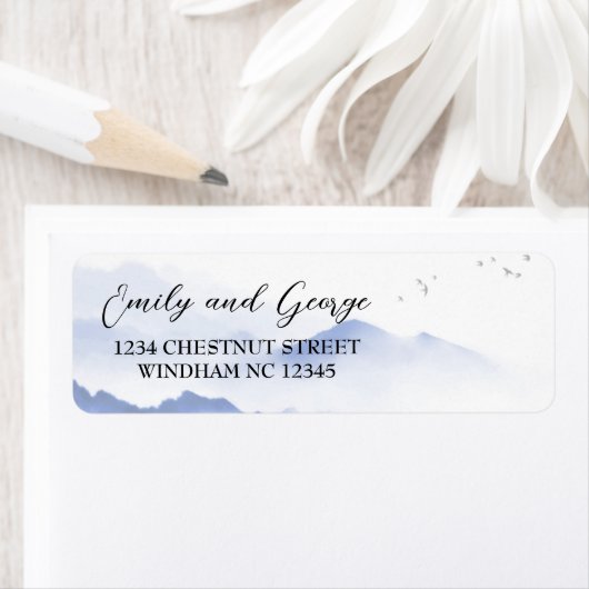 ブルーマウンテン結婚ズ差出人住所ラベル ラベル (インサイチュ)