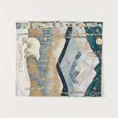 ブルーマウンモダンテン自然ウォール タペストリー (正面(横))