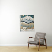 ブルーマウンモダンテン自然ウォール タペストリー (インサイチュ)