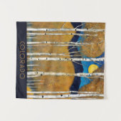 ブルーマウンモダンテン自然ウォール タペストリー (正面(横))