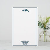 ブルーマウン実在テンエステート会社カスタム不動産仲介業者 便箋 (スタンド正面)