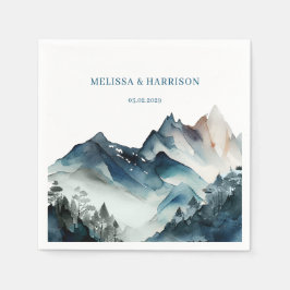 ブルーマウン素朴ズ結婚ーズ スタンダードカクテルナプキン