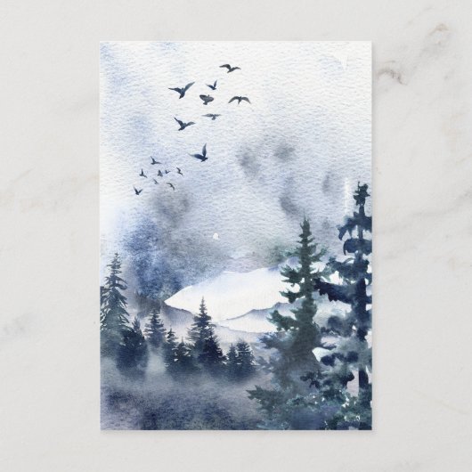 ブルーマウン素朴テンの結婚詳細カード エンクロージャーカード (裏面)