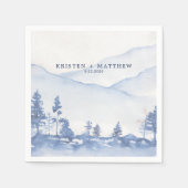 ブルーマウン素朴テン水の色結婚の値 スタンダードカクテルナプキン (正面)