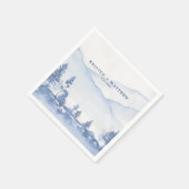 ブルーマウン素朴テン水の色結婚の値 スタンダードカクテルナプキン (角)