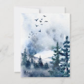 ブルーマウン素朴テン結婚のメニューカード 招待状 (裏面)