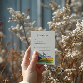 ブルーマウン素朴テン結婚の応答カード 出欠カード