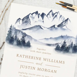 ブルーマウン素朴テン結婚式招待状