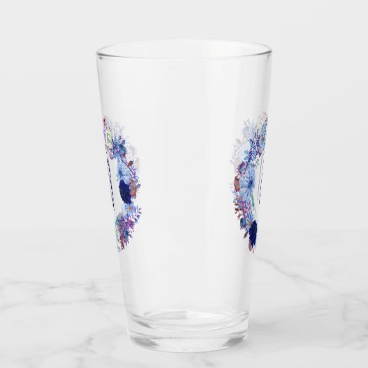 ブルーマエレガントームフローラリースモノグラム タンブラーグラス (左)