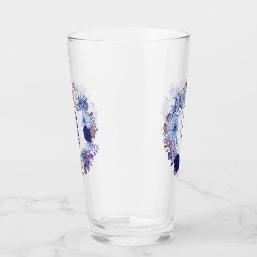 ブルーマエレガントームフローラリースモノグラム タンブラーグラス (右)