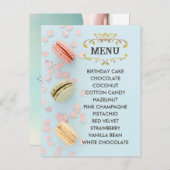 ブルーマカロンエレガントのメニュー葉書 ポストカード (正面/裏面)