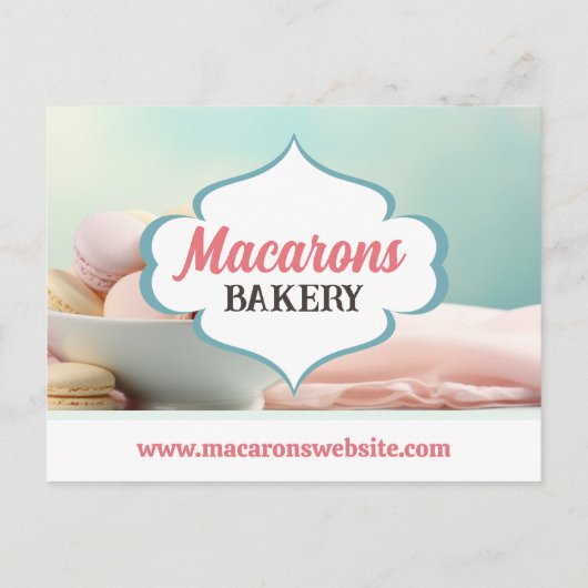 ブルーマカロンエレガントのメニュー葉書 ポストカード (裏面)