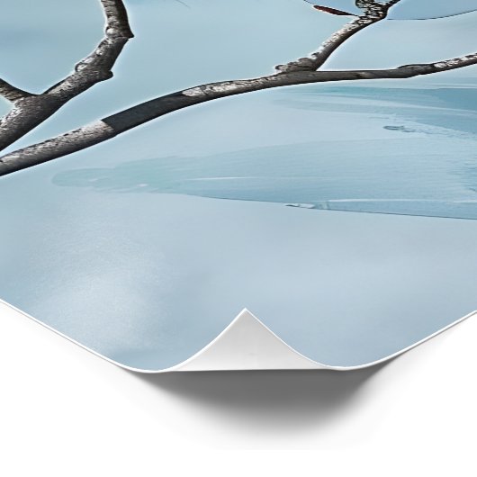 ブルーマグノリアウォールアートポスターウォールデコール ポスター (コーナー)