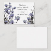 ブルーマグノリアフラワーサンキューカード ノートカード (正面/裏面)