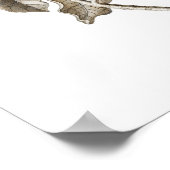 ブルーマグノリア植物壁伝統的装飾 ポスター (角)