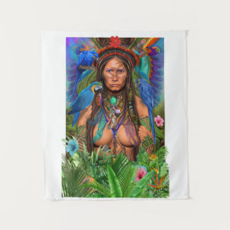 ブルーマコーハミングバードクイーン タペストリー