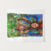 ブルーマコーハミングバードクイーン タペストリー (正面(横))