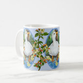 ブルーマザーアヒル&アヒル春アップルフラムス コーヒーマグカップ (正面左)