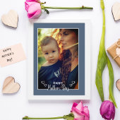 ブルーマザーズデイフォトホリデーズカード サンキューカード