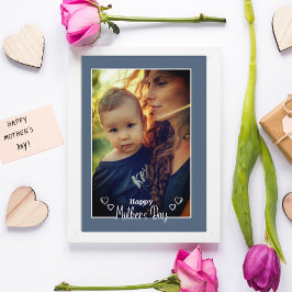 ブルーマザーズデイフォトホリデーズカード サンキューカード