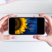 ブルーマザーズデイブランチに黄色のひまわり 招待状