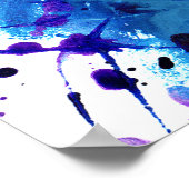 ブルーマザー&チャイルドウォーターカラー抽象芸術アート ポスター (角)