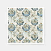 ブルーマジェスブルーエレガント金ゴールドクリスマスプレゼント スタンダードカクテルナプキン (正面)