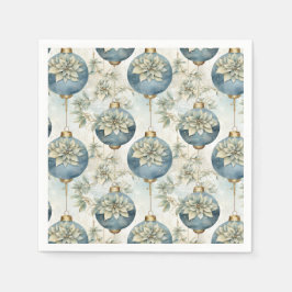 ブルーマジェスブルーエレガント金ゴールドクリスマスプレゼント スタンダードカクテルナプキン