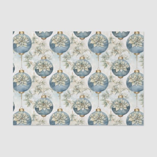 ブルーマジェスブルーエレガント金ゴールドクリスマスプレゼント 薄葉紙 (正面)