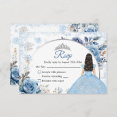 ブルーマジカルクリスマススノーフレークXv Anos RSVPカード (正面/裏面)