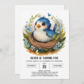 ブルーマジカルボーホバード誕生日 招待状 (正面/裏面)