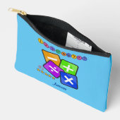 ブルーマスをテーマにした鉛筆とトイレタリー アクセサリーポーチ (見開き)