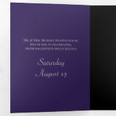 ブルーマスカレードスウィート16パーティの招待状 三つ折り招待状 (内部最初)