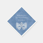 ブルーマスカレードマスクエレガントキンセアニェラ スタンダードカクテルナプキン (角)