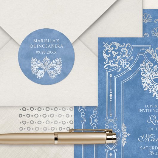 ブルーマスカレードマスクエレガントキンセアニェラ ラウンドシール