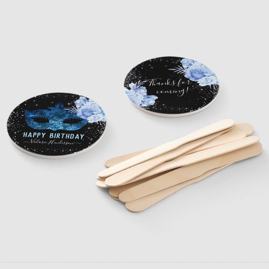 ブルーマスカレード誕生日パーティハンドファン ハンドファン (組立なし)