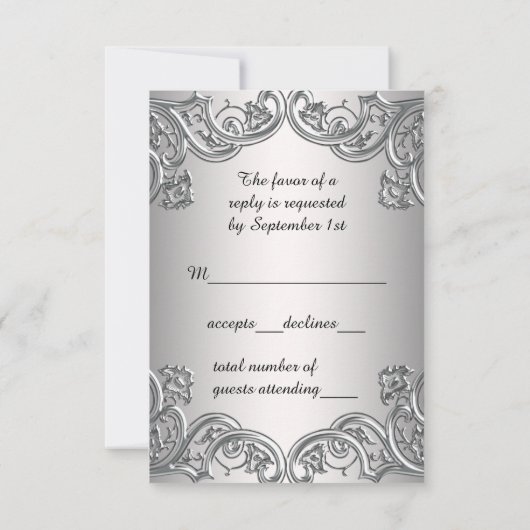 ブルーマスク王室のマスカレードパーティーRSVP 出欠カード (裏面)