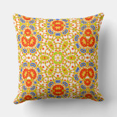 ブルーマスタードオレンジ屋外-屋内M L クッション (裏面)