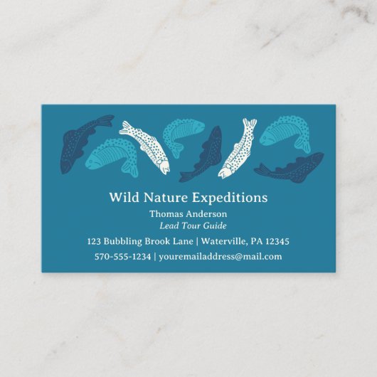 ブルーマス魚魚釣りをテーマにした 名刺 (正面)