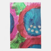 ブルーマゼンタ抽象芸術プリントキッチンタオル キッチンタオル (縦)