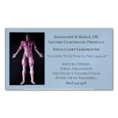 ブルーマッサージセラピーカイロプラクティックドクターメディカル マグネット名刺 (正面)