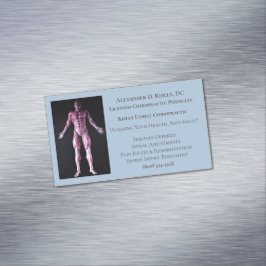 ブルーマッサージセラピーカイロプラクティックドクターメディカル マグネット名刺