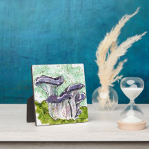 ブルーマッシュルームホームデコール水カラープリントスタンド