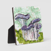 ブルーマッシュルームホームデコール水カラープリントスタンド フォトプラーク (正面)