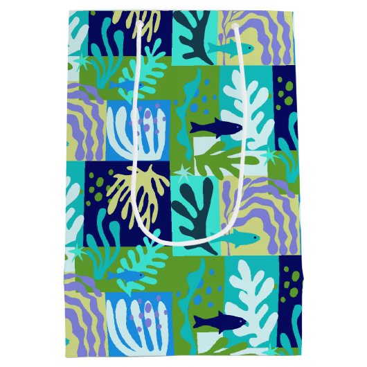 ブルーマティス紙切り出しインスパイア海ライフ ミディアムペーパーバッグ (裏面)