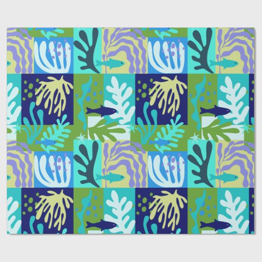 ブルーマティス紙切り出しインスパイア海ライフ ラッピングペーパー (フラット)
