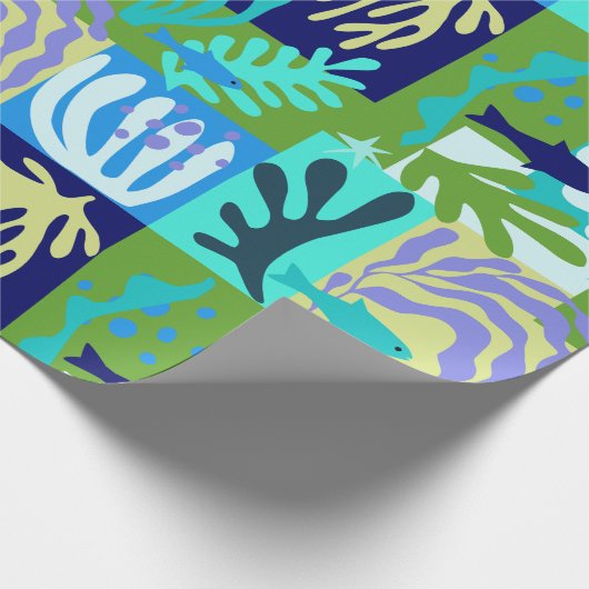 ブルーマティス紙切り出しインスパイア海ライフ ラッピングペーパー (角)