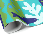 ブルーマティス紙切り出しインスパイア海ライフ ラッピングペーパー (ロールコーナー)