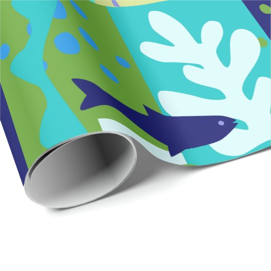 ブルーマティス紙切り出しインスパイア海ライフ ラッピングペーパー (ロールコーナー)