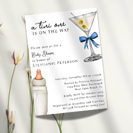ブルーマティニベビーシャワー A Tini One Is On The Way 招待状